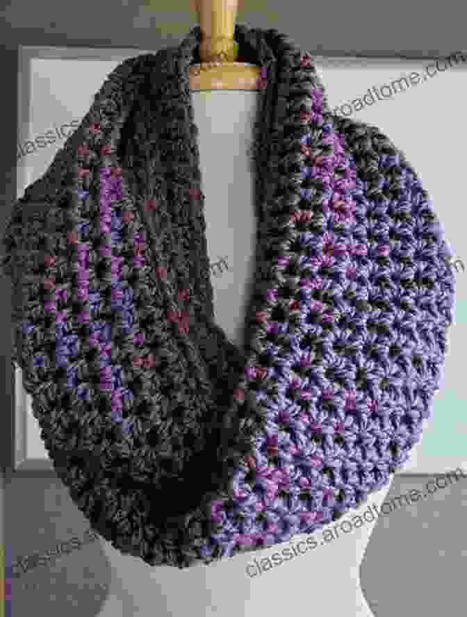 A Beautiful Crochet Infinity Scarf In Vibrant Colors, Showcasing Intricate Stitches And Delicate Tassels. Crochet Infinity Scarves: 8 Simple Infinity Scarves To Crochet