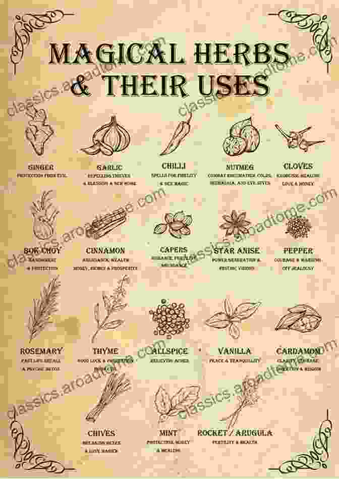 A Collection Of Aromatic Herbs Used In Herbal Remedies And Magical Potions Green Witchcraft: Folk Magic Fairy Lore Herb Craft