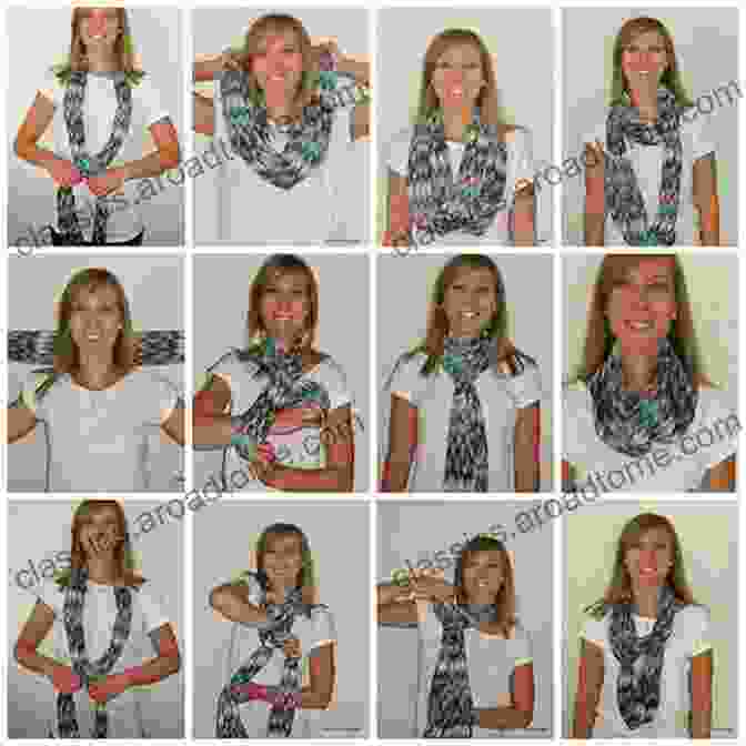 A Model Wearing A Crochet Infinity Scarf In Various Ways, Demonstrating Its Versatility As A Fashion Accessory. Crochet Infinity Scarves: 8 Simple Infinity Scarves To Crochet