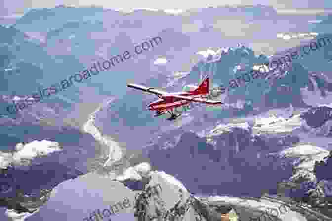 A Small Plane Soars Amidst Majestic Alaskan Mountains, The Clouds Below Like A Swirling Sea. Truckin The Skies: Alaska Aviation Stories