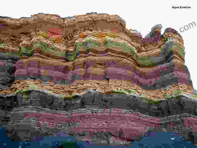 A Stunning Photograph Of A Colorful Rock Formation, Revealing Layers Of Sedimentary Rocks Representing Different Time Periods. The Geology Of Stratigraphic Sequences