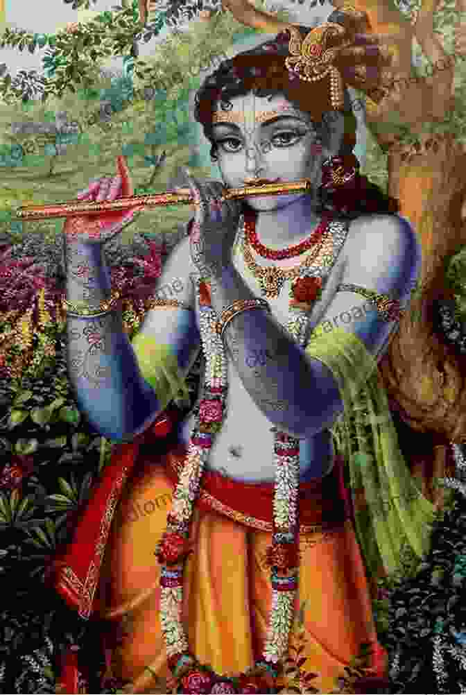 A Vibrant Vaishnava Painting Depicting Krishna Playing The Flute, Surrounded By Adoring Devotees. Nitai Karuna Sindhu (Lord Nityananda An Ocean Of Mercy): From The Owners Of The Gaudiya Treasures Of Bengal