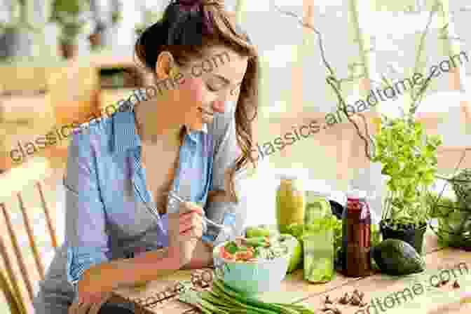 A Woman Smiling While Holding A Healthy Meal Of Salad, Grilled Chicken, And Fruit Healing Acid Reflux: Your 30 Day Diet Plan To Identify Triggers And Restore Health