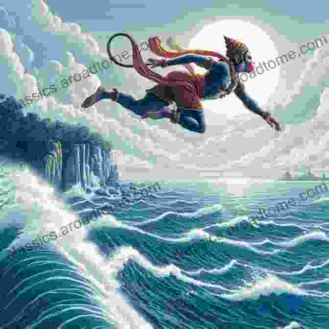 An Illustration From Tales Of Hanuman Depicting Hanuman's Leap Across The Ocean Tales Of Hanuman: 3 In 1 (Amar Chitra Katha)