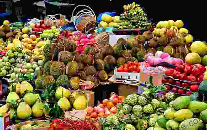 Colorful Morning Market In Southeast Asia, Showcasing Fresh Produce And Vibrant Handicrafts Everyday Life In Southeast Asia