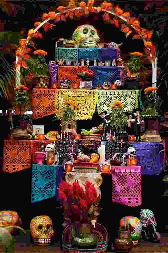 Day Of The Dead Altar With Colorful Decorations And Offerings Remembering The Dead Around The World (Cultures And Customs)