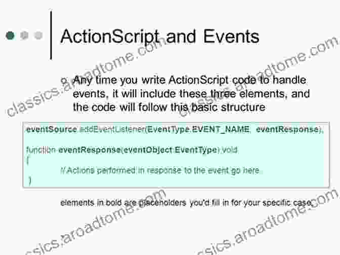 Event Handling Using ActionScript Essential ActionScript 3 0: ActionScript 3 0 Programming Fundamentals