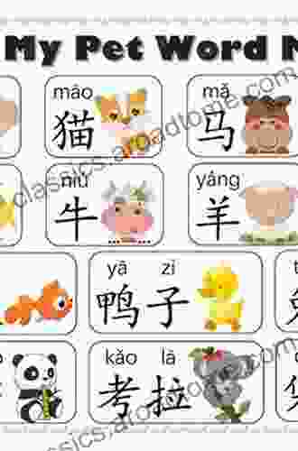 Read Write Chinese Vocabulary Words Domestic Pet Animals